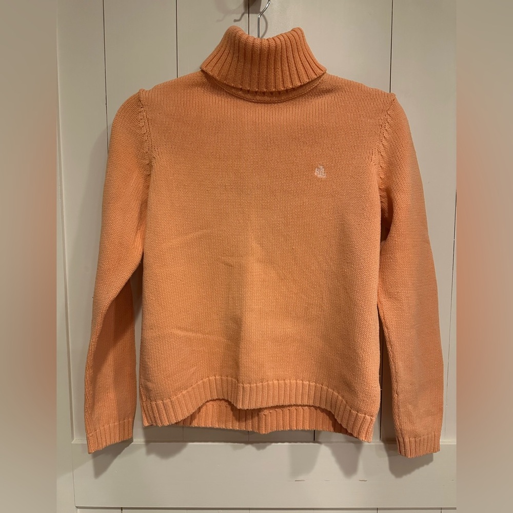 Ralph Lauren Peach Orange Turtleneck Sweater
